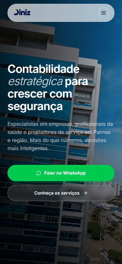 Versão mobile do site