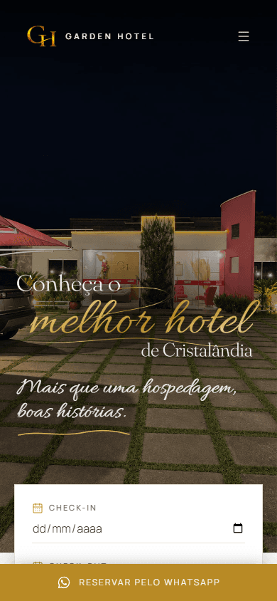 Versão mobile do site