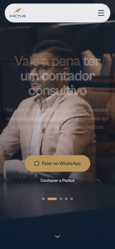 Versão mobile do site
