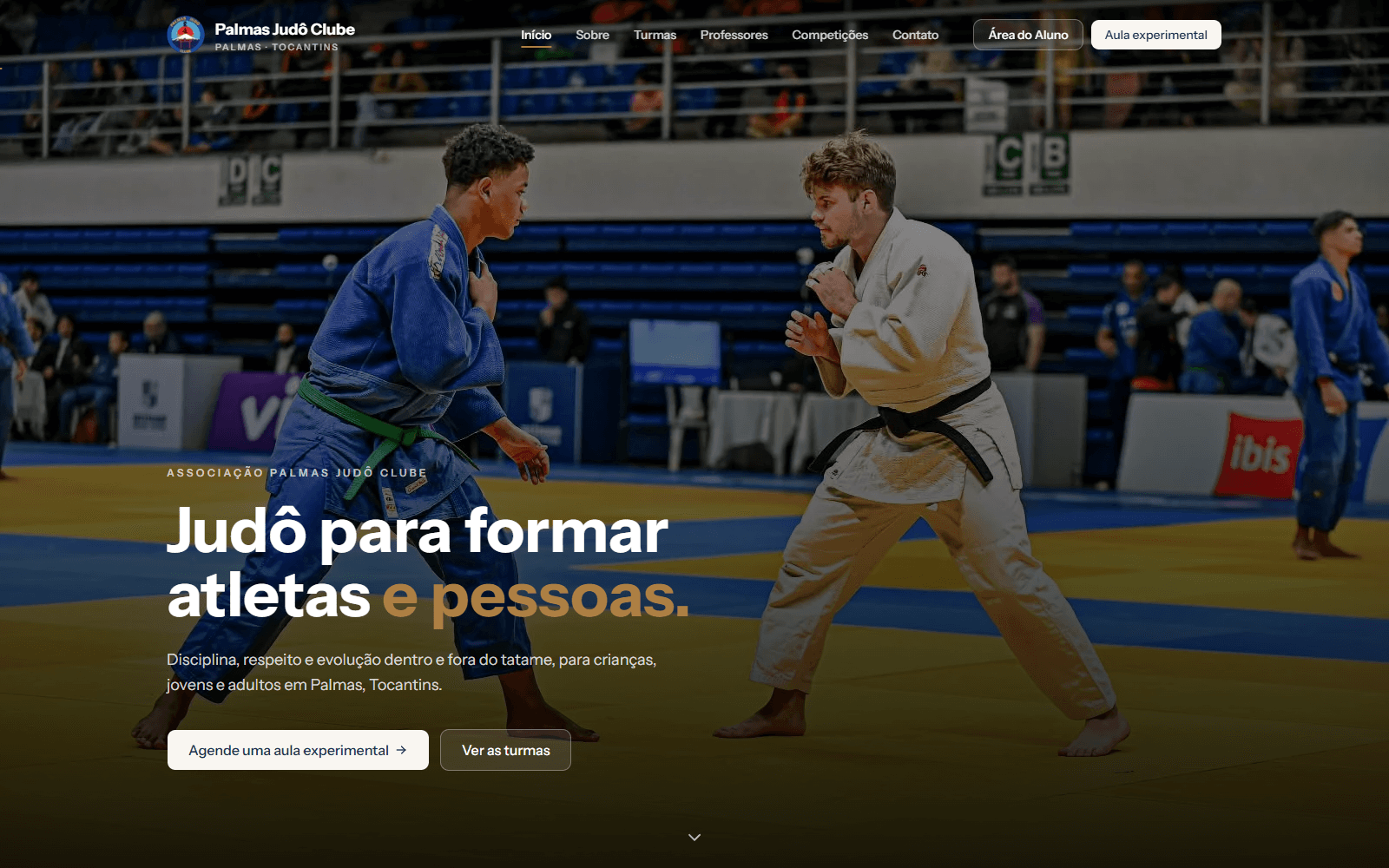 Página inicial do Palmas Judô Clube